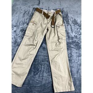 Aeropostale Mens Beige Cargo Pants With Adjustable Belt 32x34